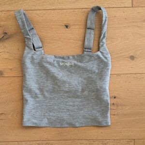 Monday Swimwear Heather Gray Cropped Tank Top